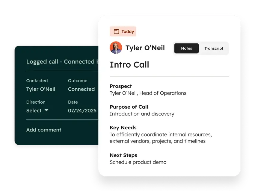 Sales Hub - Calling Notetaker Sales Hub - Calling Notetaker